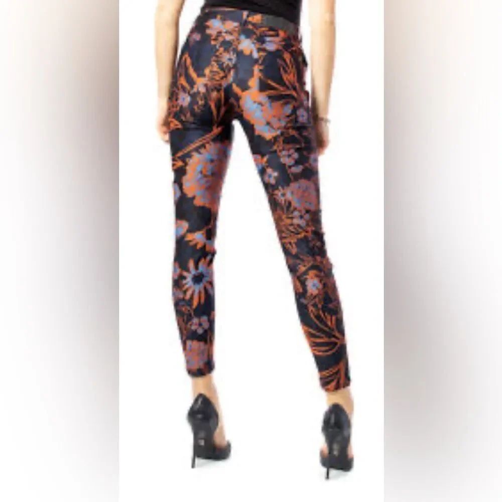 Desigual Skinny Jean Womens Floral Pant Cropped Trouser Jeans Size 40